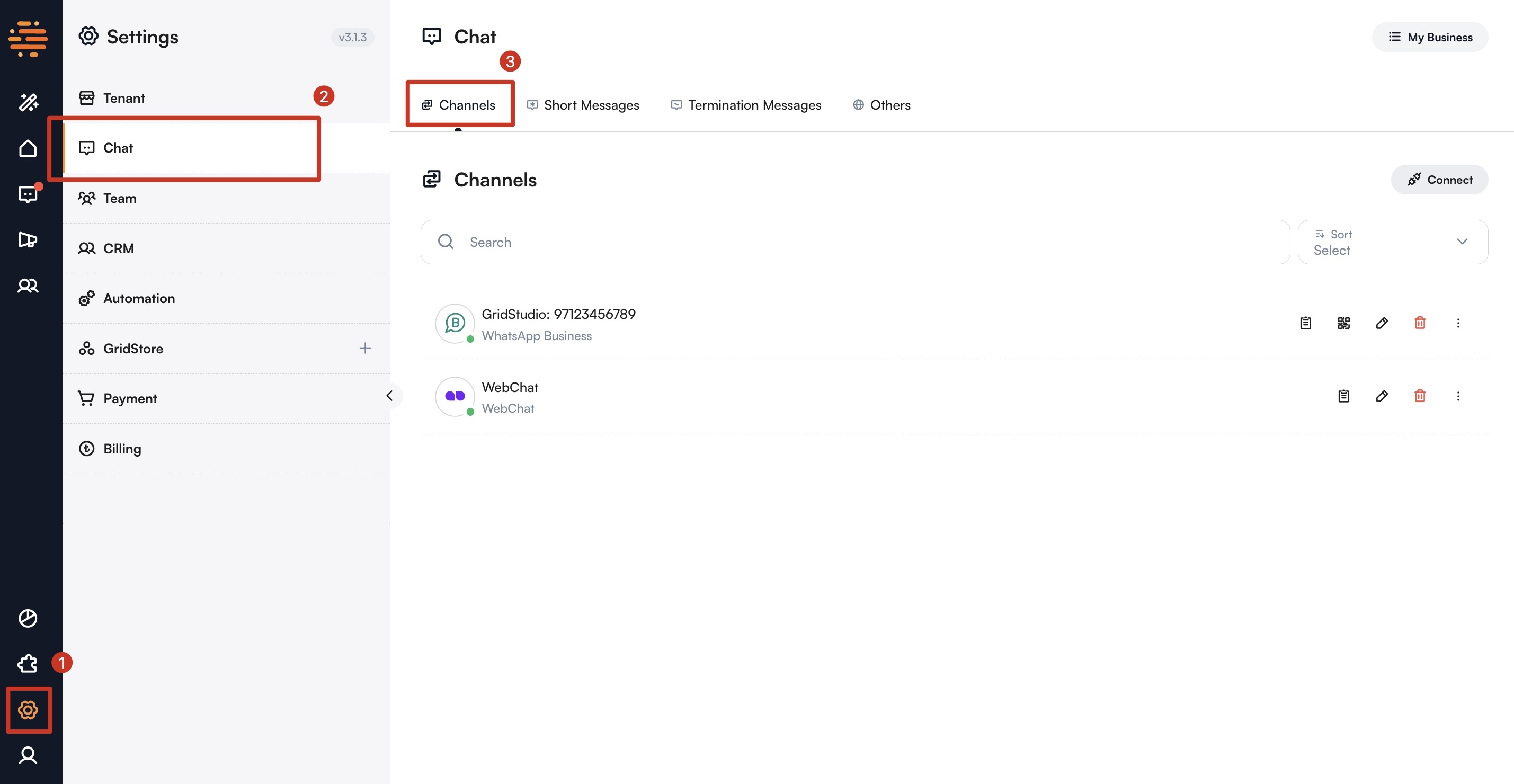 Channels Page
