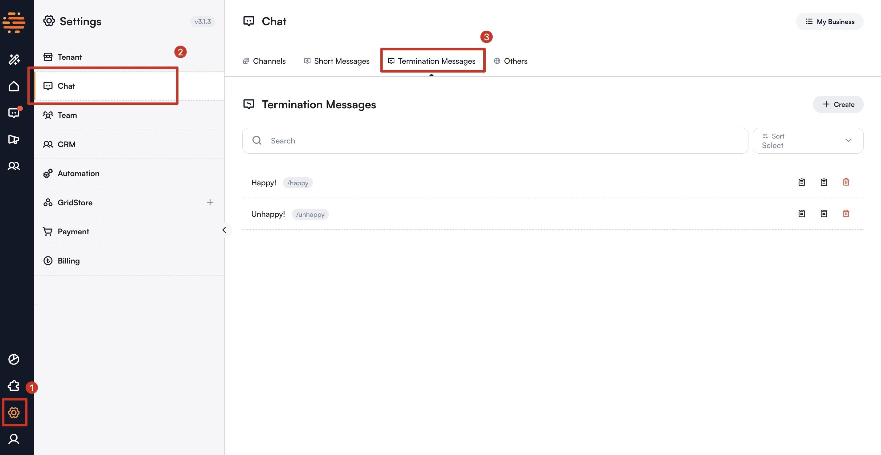 Termination Message