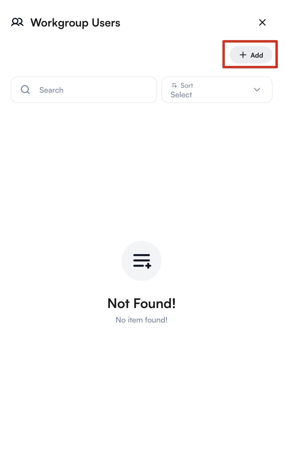 Workgroup Add User